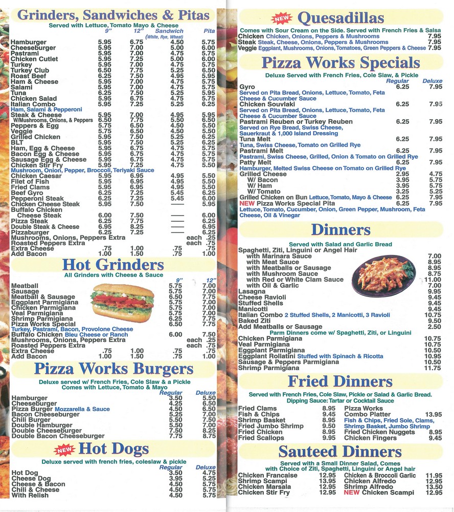 berkshiremenus com pizza works chicken pizza works menu