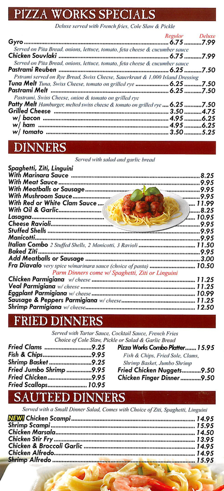 berkshiremenus com pizza works chicken pizza works menu