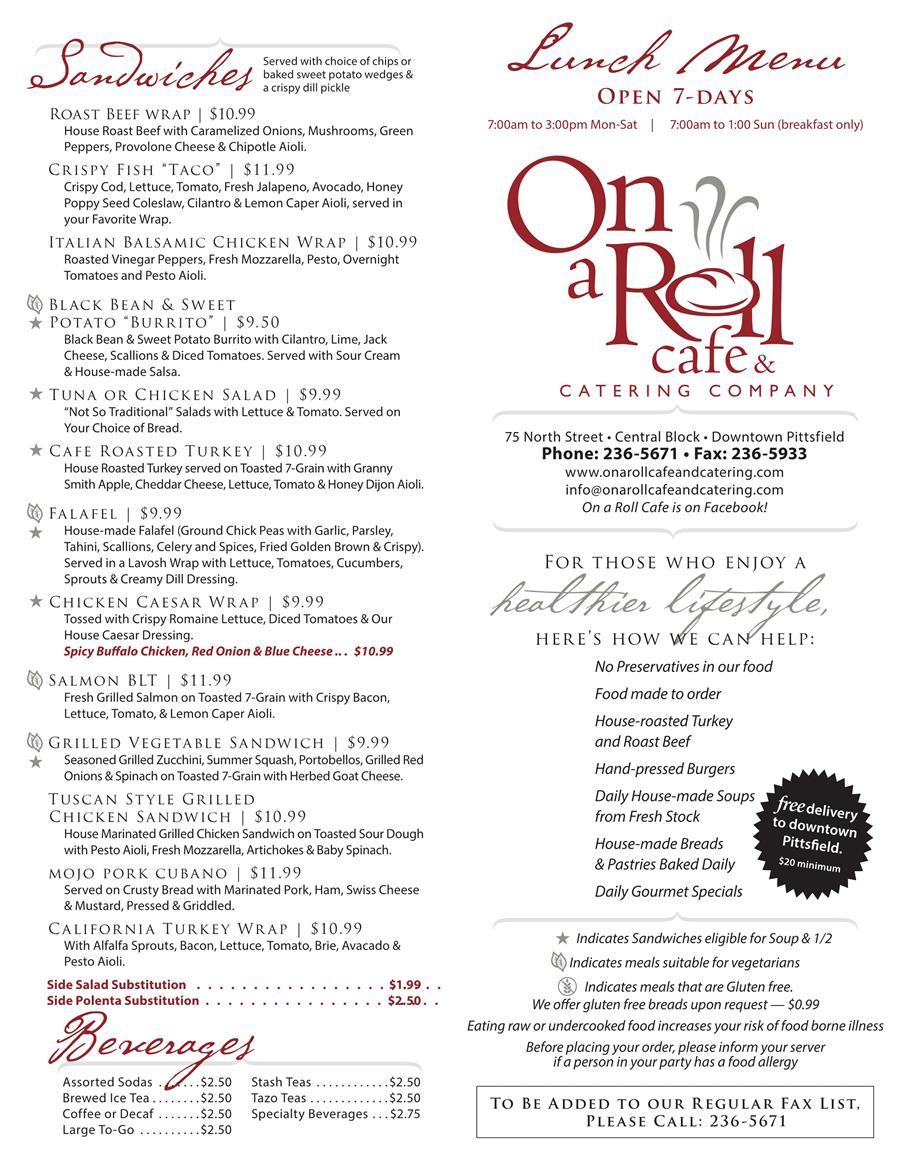 On A Roll Cafe Pittsfield Ma Hours On A Roll Cafe Pittsfield Ma Hours