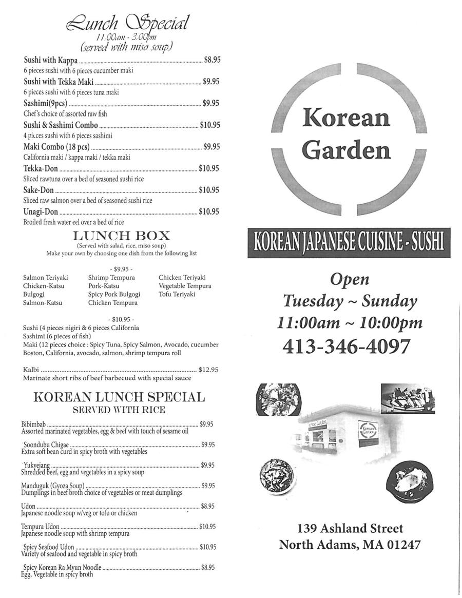 Berkshiremenus Com Korean Garden